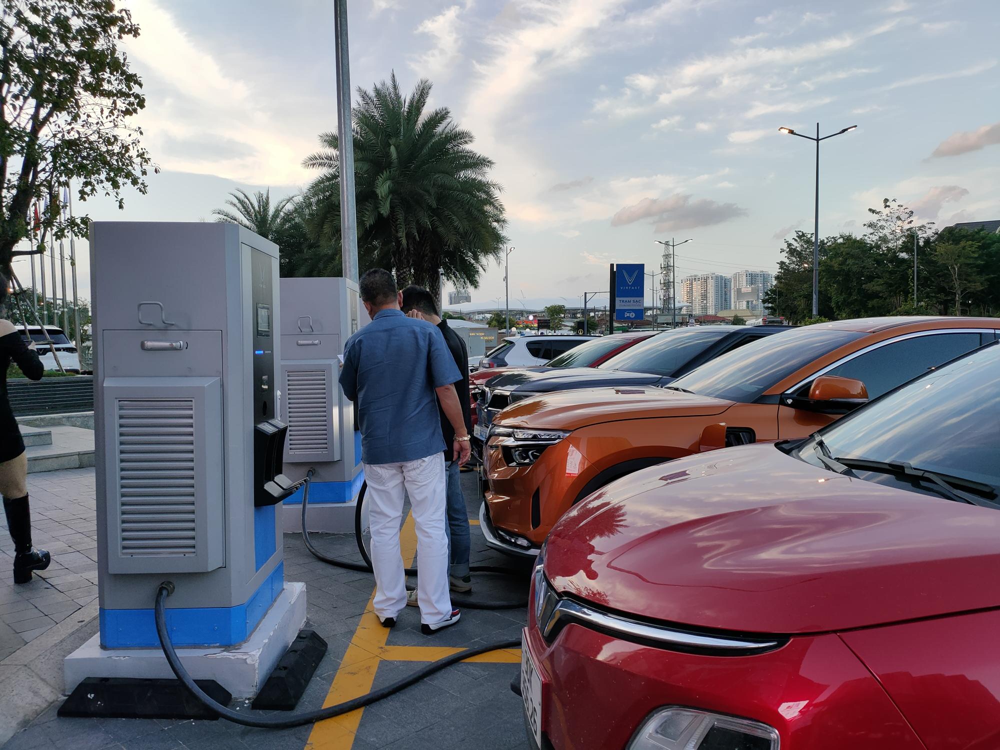 Charging stations and electric cars from Vinfast, the local car manufacturer, Bellecapital 2023